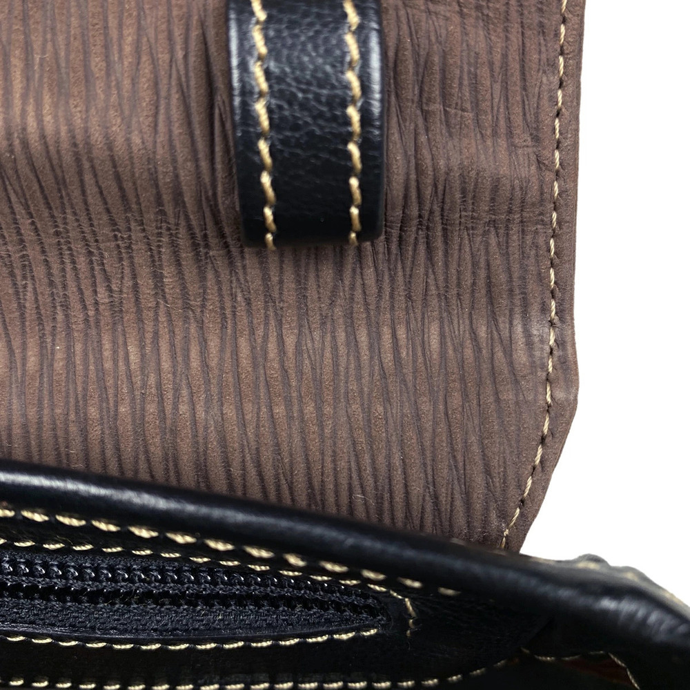 Loewe Velzquez Handbag Shoulder Bag Logo Leather Black Brown - Picture 5 of 7